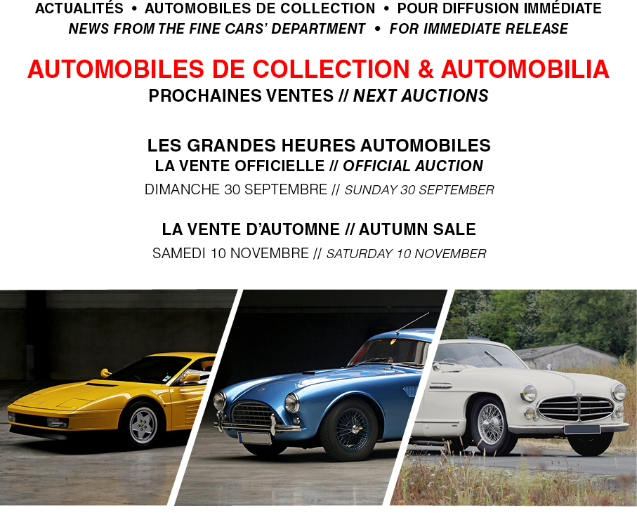 ACTUALITÉS • AUTOMOBILES DE COLLECTIONS & AUTOMOBILIA - Aguttes